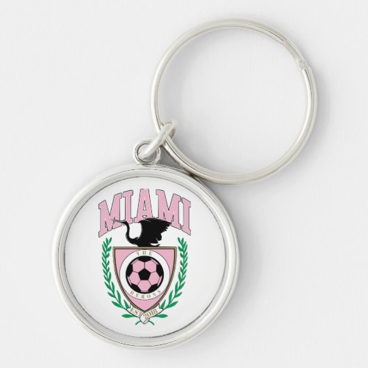 Porte-clés Miami Soccer de style universitaire  (Devant)