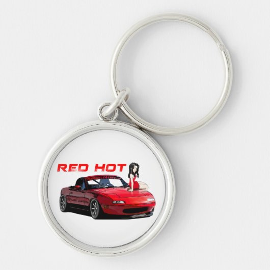 Porte-clés Miata MX-5 d'un rouge ardent (Devant)