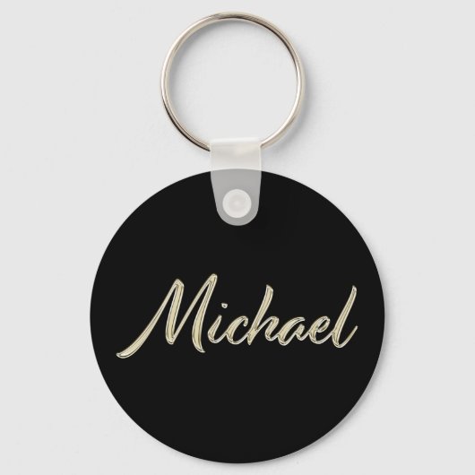 Porte-clés Michael Name Whitegold Button (Recto)
