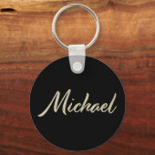 Porte-clés Michael Name Whitegold Button (Recto)