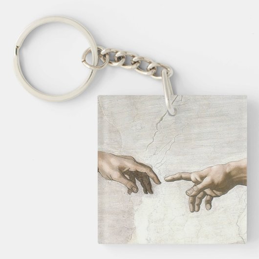 Porte-clés Michelangelo Création d'Adam Mains Beaux-Arts (Devant)