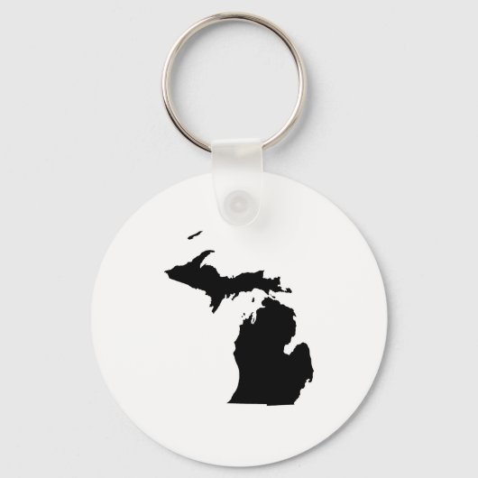 Porte-clés Michigan en noir et blanc (Recto)
