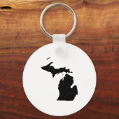 Porte-clés Michigan en noir et blanc (Recto)