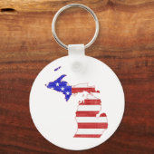 Porte-clés Michigan États-Unis silhouette de drapeau (Recto)