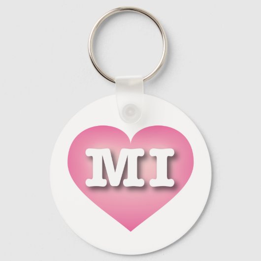 Porte-clés MIchigan Pink Fade Heart - I love MI (Recto)