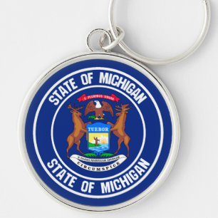 Porte-clés Michigan Round Emblem