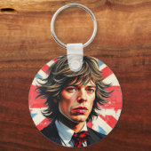 Porte-clés Mick Jagger Rolling Stones devant un Union Jac (Verso)