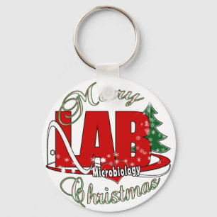 PORTE-CLÉS MICROBIOLOGIE NOËL TECHNOLOGIE LABORATOIRE MÉDICAL