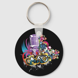Porte-clés Microphone ~ Mike Audio Sing Chant Musique