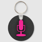 Porte-clés Microphone rose chaud (Recto)