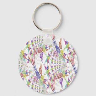 Porte-clés Microphones Blacklight colorés (Motif Infinity)