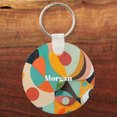 Porte-clés Mid Century Art moderne Monogramme ou nom, géométr (Verso)