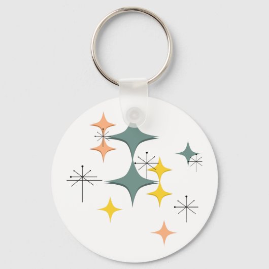 Porte-clés Mid Century Modern Eames Atomic Starbursts Custom (Recto)