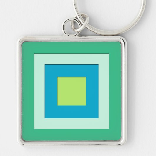 Porte-clés Midcentury layered squares - jade green (Devant)