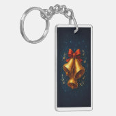 Porte-clés Midnight Jingle: Holiday Keychain with Golden Glow (Devant gauche)