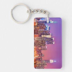 Porte-clés Midtown Manhattan la nuit avec l'empire Stae