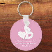 Porte-clés Midwife Beautiful Doula OBGYN Pink Personalized (Recto)