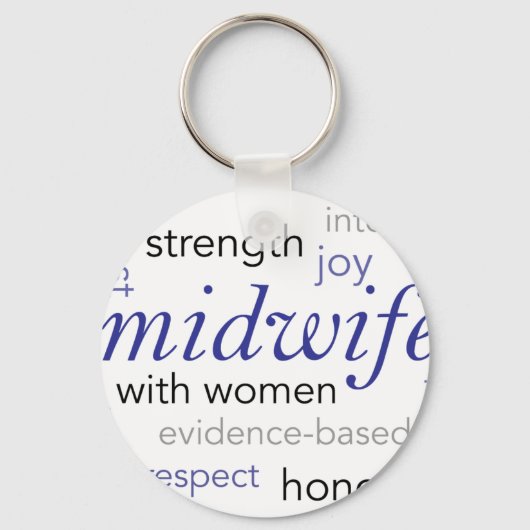 Porte-clés midwife word cloud (Recto)