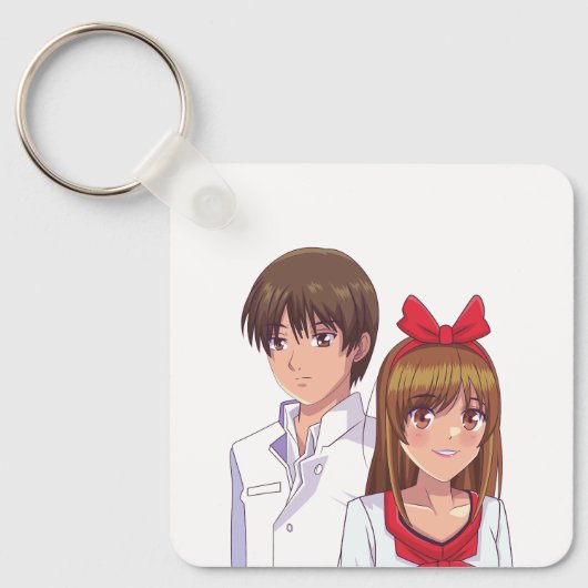 Porte-clés Mignon Art Manga Romantique (Recto)