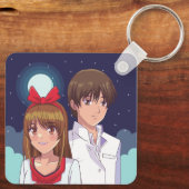 Porte-clés Mignon Art Manga Romantique (Verso)