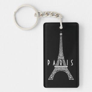 Porte-clés Mignon blanc France Paris tour Eiffel