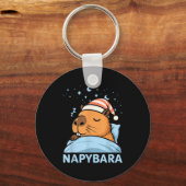 Porte-clés Mignon Capybara Endormi Drôle Napybara Pyjama (Recto)