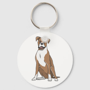 Porte-clés Mignon Cartoon Boxer Chien Amoureux