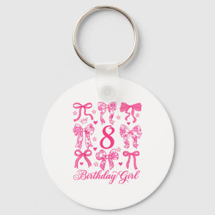Porte-clés Mignon c'est mon anniversaire 8 coquette noeud 8èm