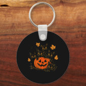 Porte-clés Mignon Chat Noir Citrouille Jack O Lantern Kitty D (Recto)