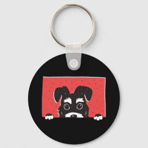 Porte-clés Mignon chiot Schnauzer miniature noir