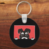 Porte-clés Mignon chiot Schnauzer miniature noir (Recto)