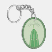 Porte-clés Mignon comme un concombre Nom drôle Kawaii Cutecum (Devant gauche)