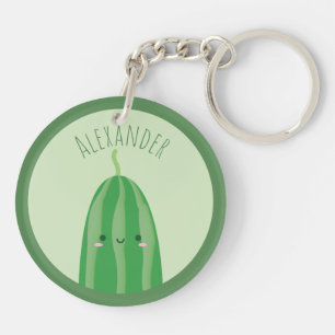 Porte-clés Mignon comme un concombre Nom drôle Kawaii Cutecum