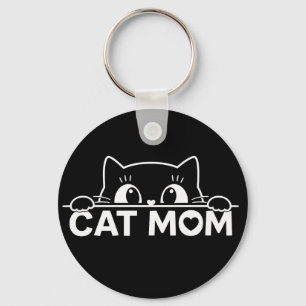 Porte-clés Mignon design simple femme amateur de chat noir ma
