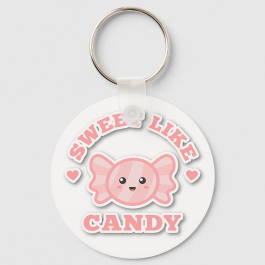 Porte-clés Mignon Doux Comme Un Bonbon Rose (Recto)