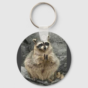 Porte-clés mignon_drôle_animaux_35 RACCOON Prier assis