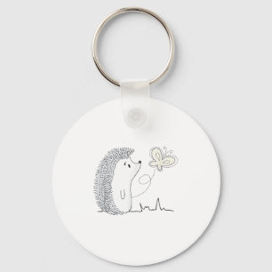 Porte-clés Mignon hérisson vintage & papillon Art & G