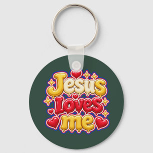 Porte-clés Mignon Jésus 3D M'aime Lettres Bulles Enfants