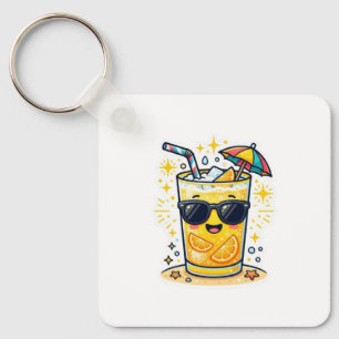 Porte-clés Mignon Kawaii Boisson Tropicale D'été Autocollant