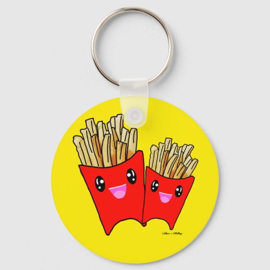Porte-clés mignon kawaii frites foodie (Recto)