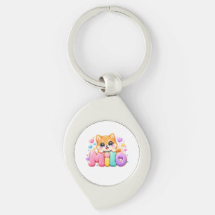 Porte-clés Mignon Kawaii Milo Nom de Chien Rose Pastel Étince