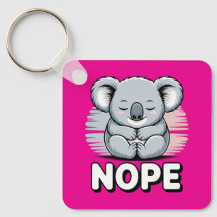 Porte-clés Mignon koala endormi “Non” Dessin animé drôle