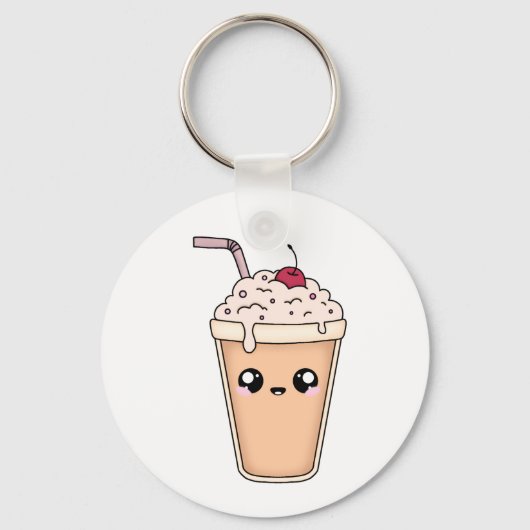 Porte-clés Mignon Milkshake Kawaii – Design Autoco (Recto)