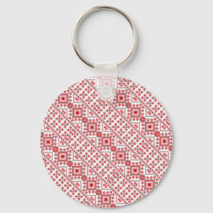 Porte-clés Mignon motif décoratif ukrainien rouge design