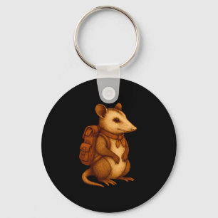 Porte-clés Mignon opossum randonneur camping randonneur forêt