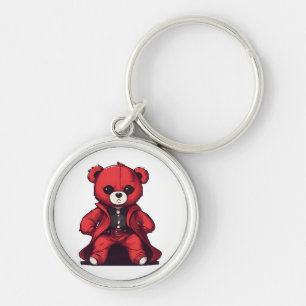 Porte-clés Mignon ours en peluche rouge garçon
