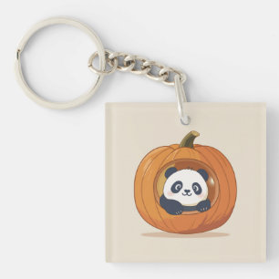 Porte-clés Mignon Panda de Halloween en Citrouille