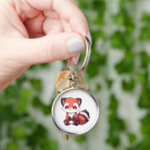 Porte-clés mignon panda roux (main)