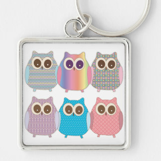 Porte-clés Mignon peu de couleurs assorties de hiboux de huée