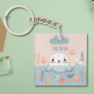 Porte-clés Mignon Phoque Mignon Personnalisé